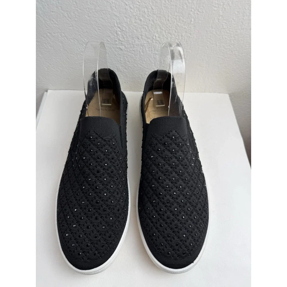 White Mountain Upbringing Womens Black Bling Slip On Sneaker 11 Comfort Shoe Y2K
